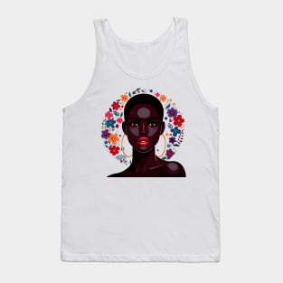 Afrocentric Woman Flowers Tank Top